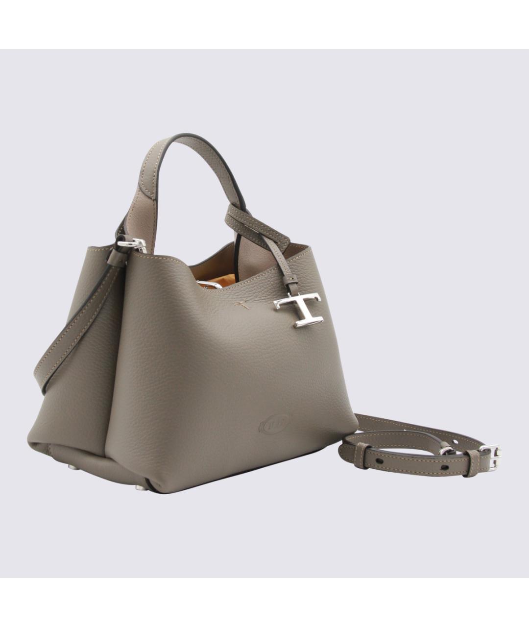 TOD'S Бежевая кожаная сумка тоут, фото 2