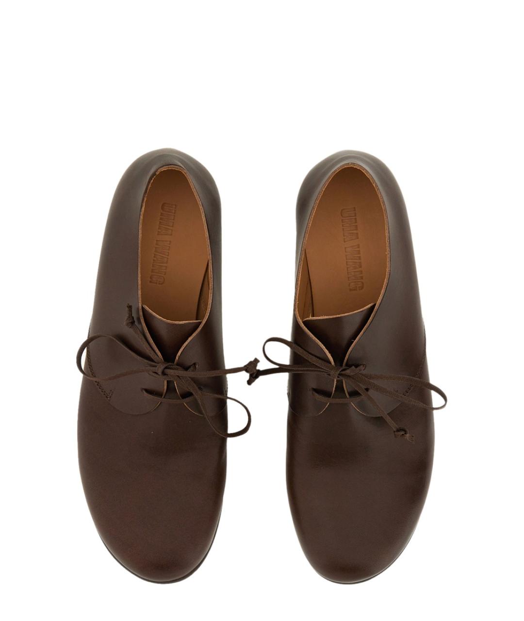 UMA WANG Коричневые кожаные лоферы, фото 5