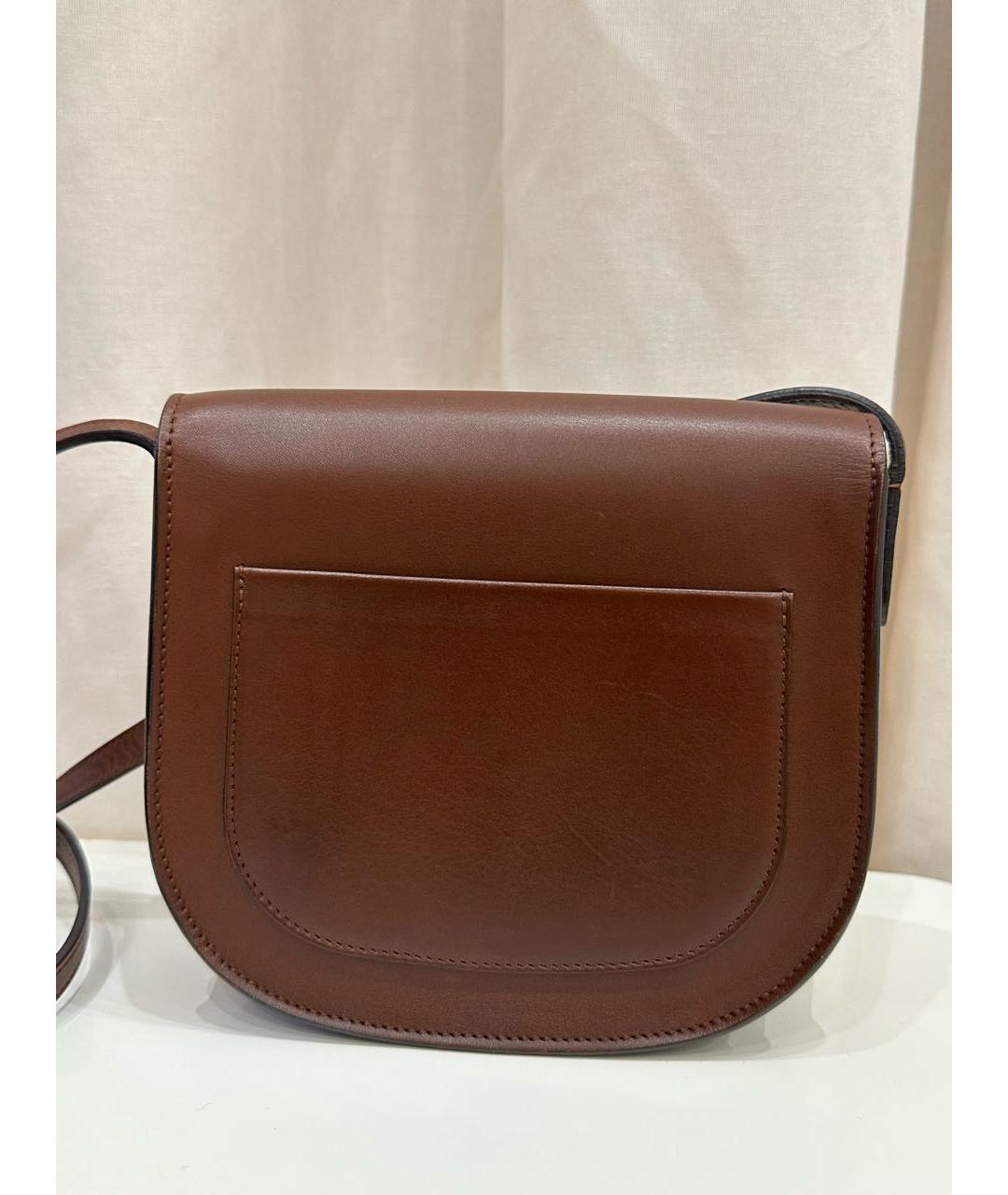 CELINE Коричневая кожаная сумка через плечо, фото 2