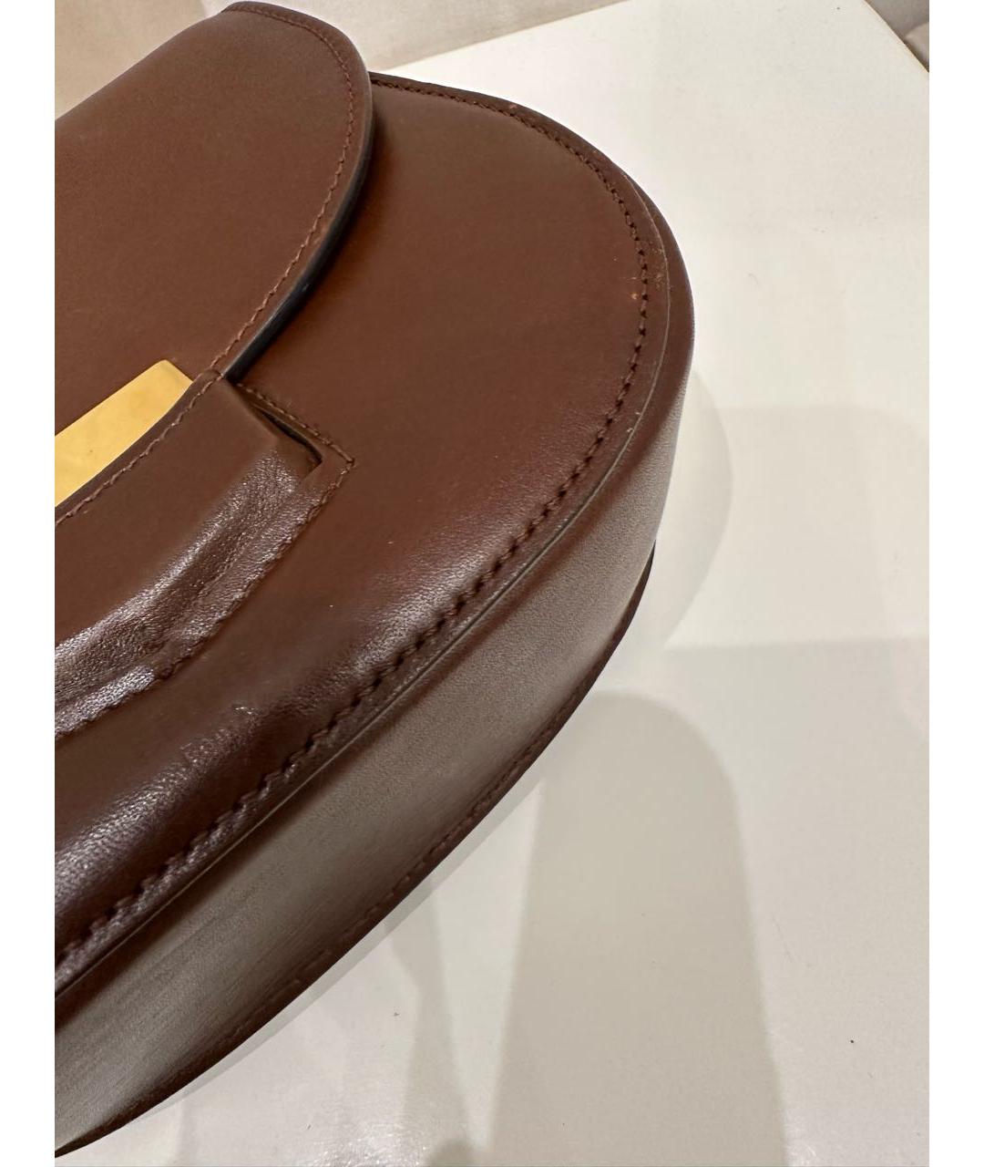 CELINE Коричневая кожаная сумка через плечо, фото 6