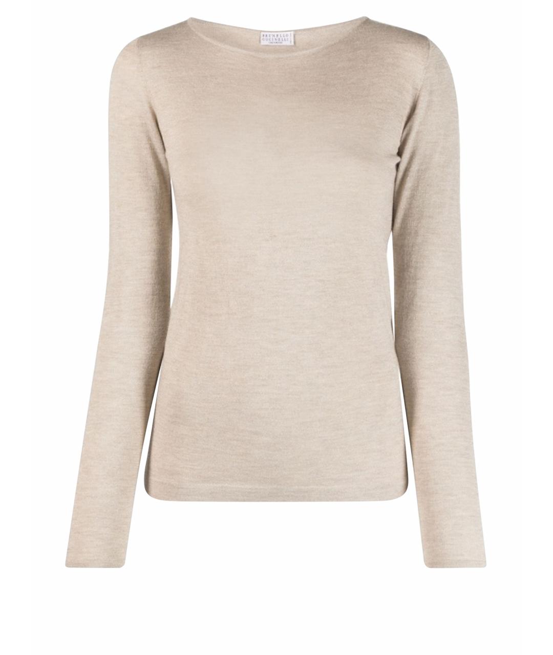 BRUNELLO CUCINELLI Бежевый кашемировый джемпер / свитер, фото 1