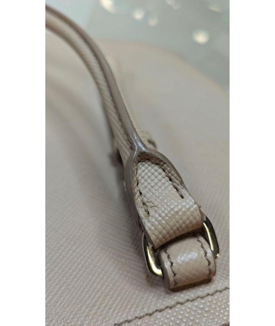 PRADA Бежевая кожаная сумка тоут, фото 7