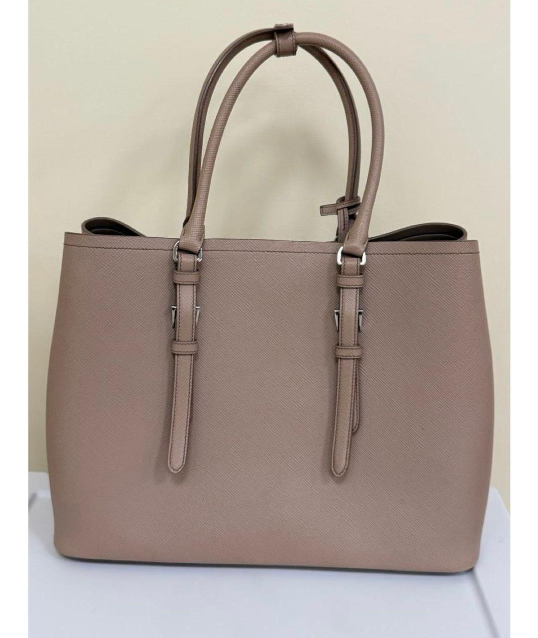 PRADA Бежевая кожаная сумка тоут, фото 3