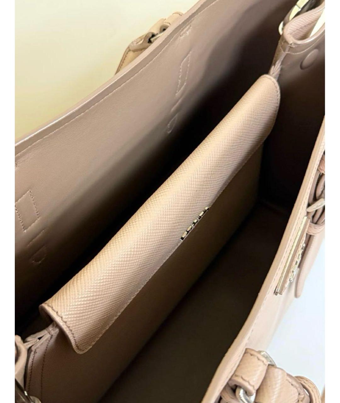 PRADA Бежевая кожаная сумка тоут, фото 4