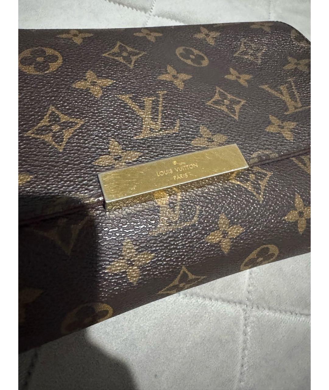 LOUIS VUITTON Коричневая кожаная сумка с короткими ручками, фото 4