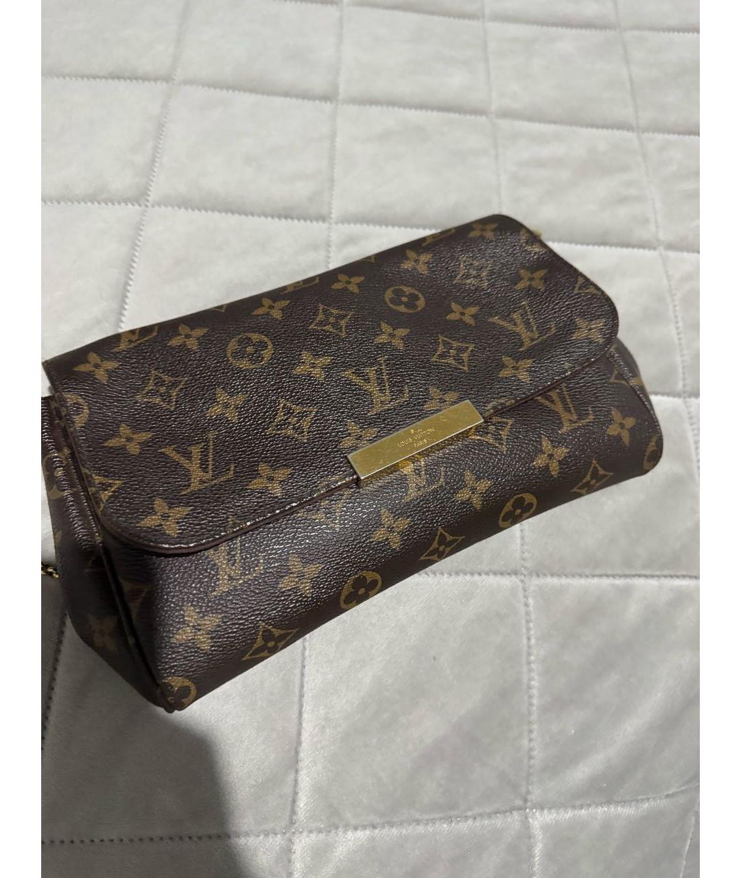 LOUIS VUITTON Коричневая кожаная сумка с короткими ручками, фото 2