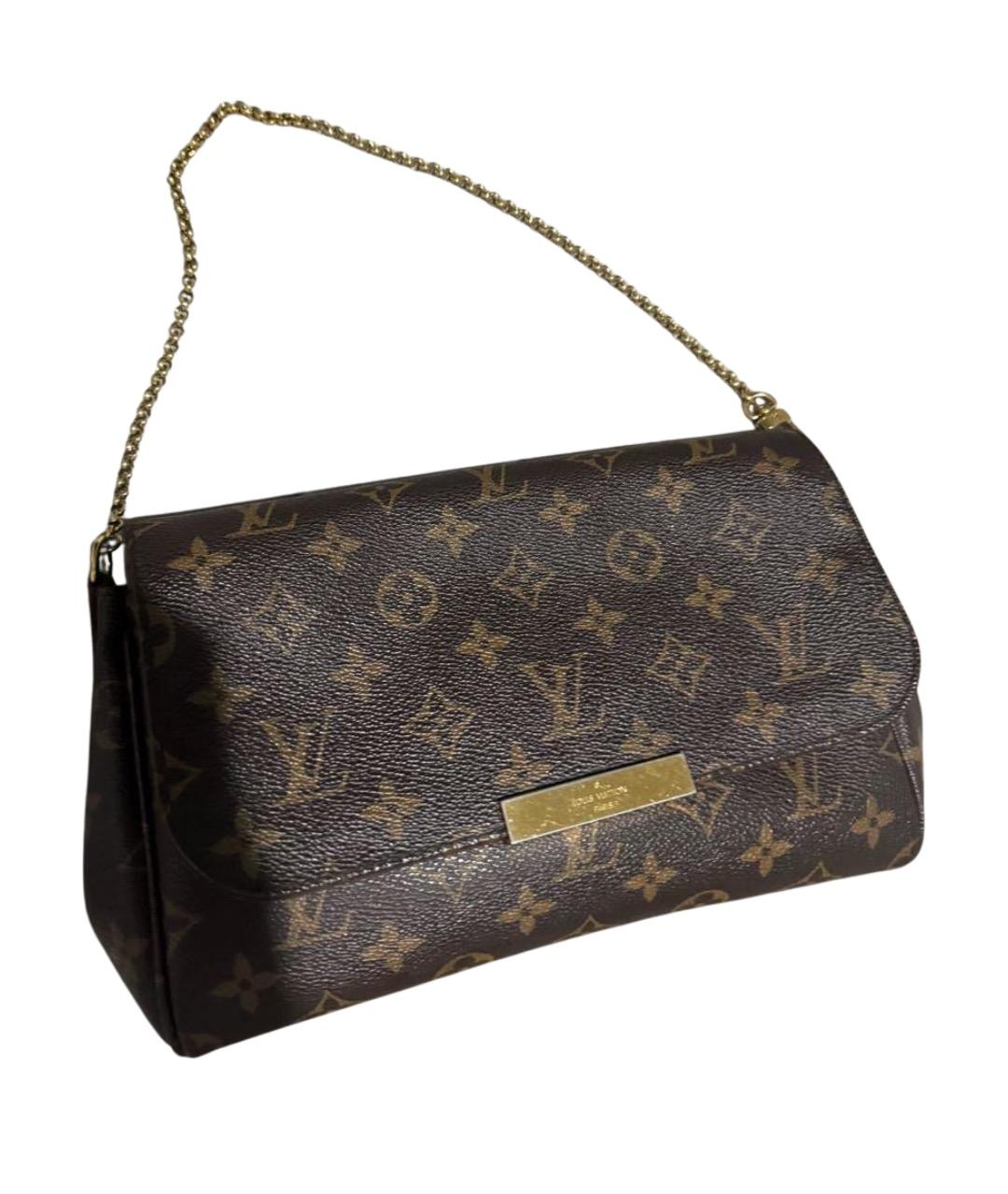 LOUIS VUITTON Коричневая кожаная сумка с короткими ручками, фото 1