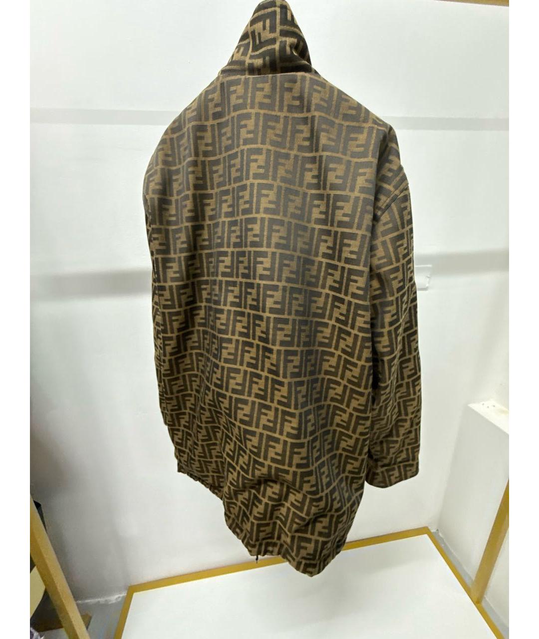 FENDI Коричневая полиэстеровая куртка, фото 2