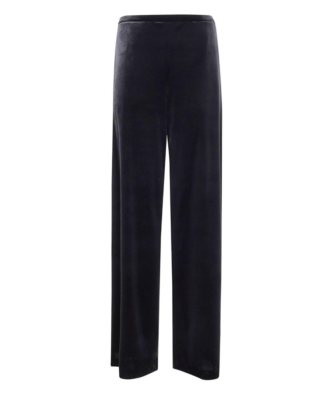 EMPORIO ARMANI Черные полиэстеровые прямые брюки, фото 1