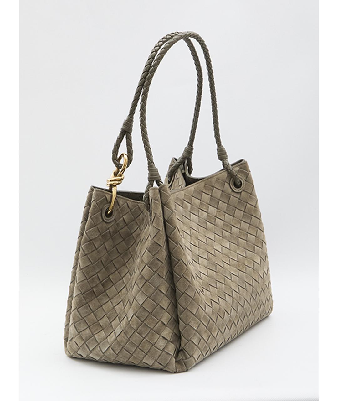 BOTTEGA VENETA Зеленая замшевая сумка тоут, фото 2