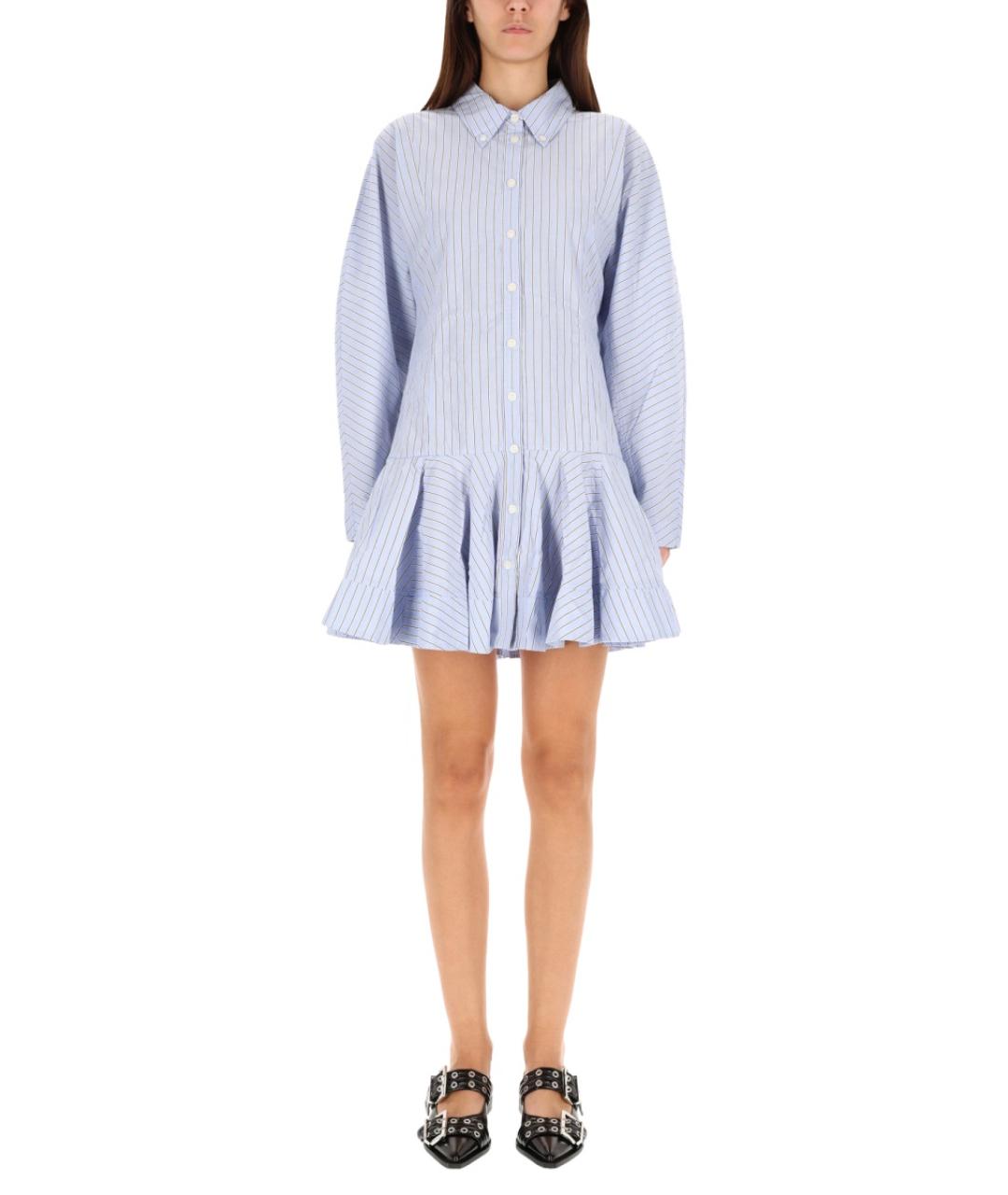 GANNI Синее хлопковое повседневное платье, фото 2