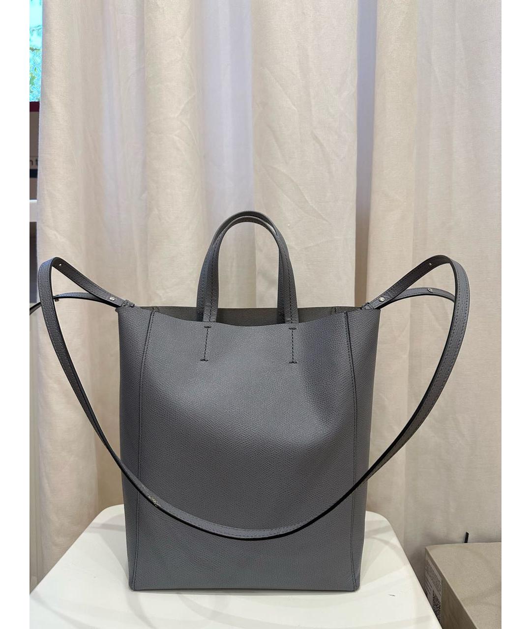 CELINE Серая кожаная сумка тоут, фото 2