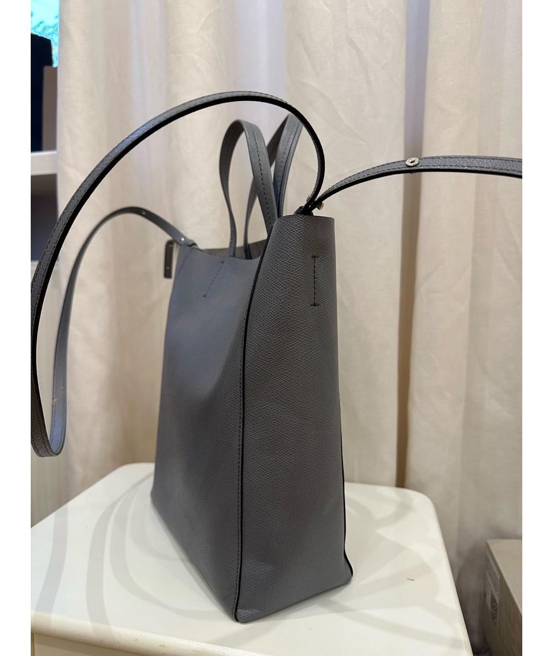 CELINE Серая кожаная сумка тоут, фото 3