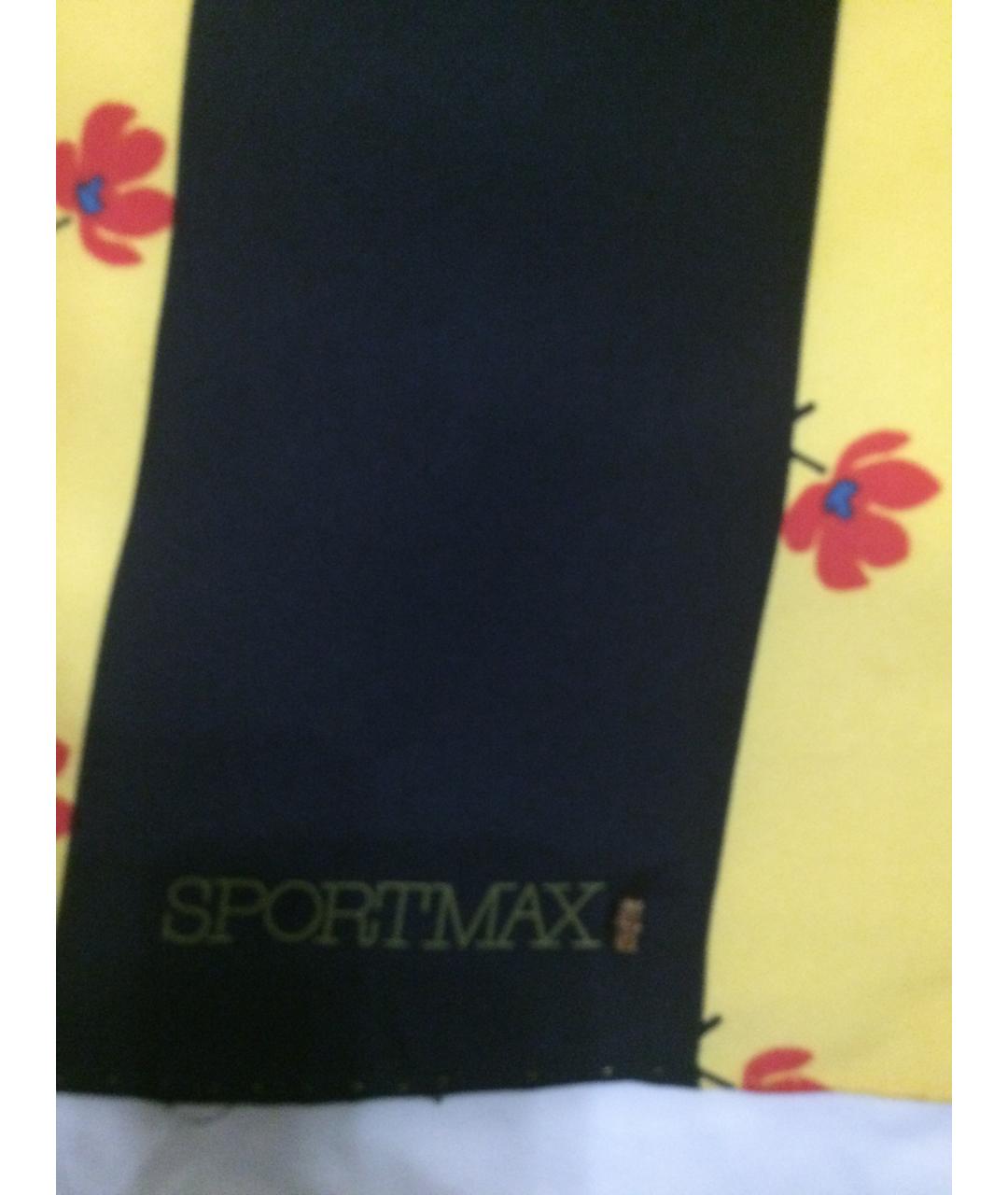 SPORTMAX Желтый шелковый платок, фото 3
