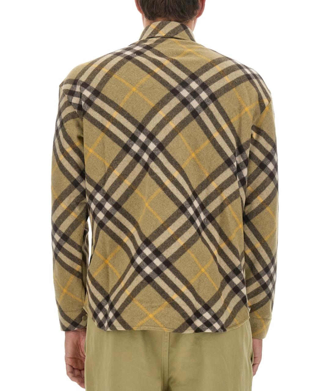 BURBERRY Бежевая шерстяная кэжуал рубашка, фото 4