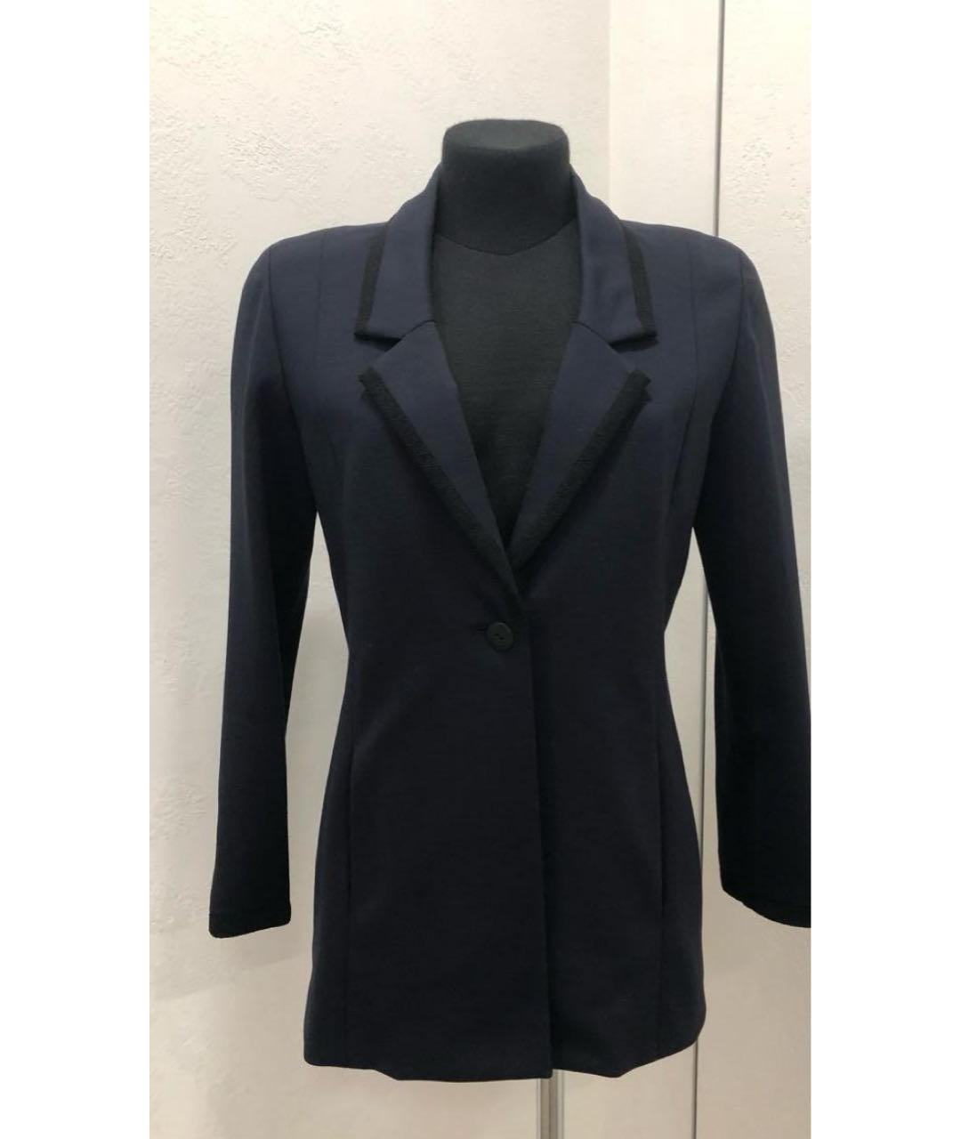 CHANEL Темно-синий вискозный жакет/пиджак, фото 6