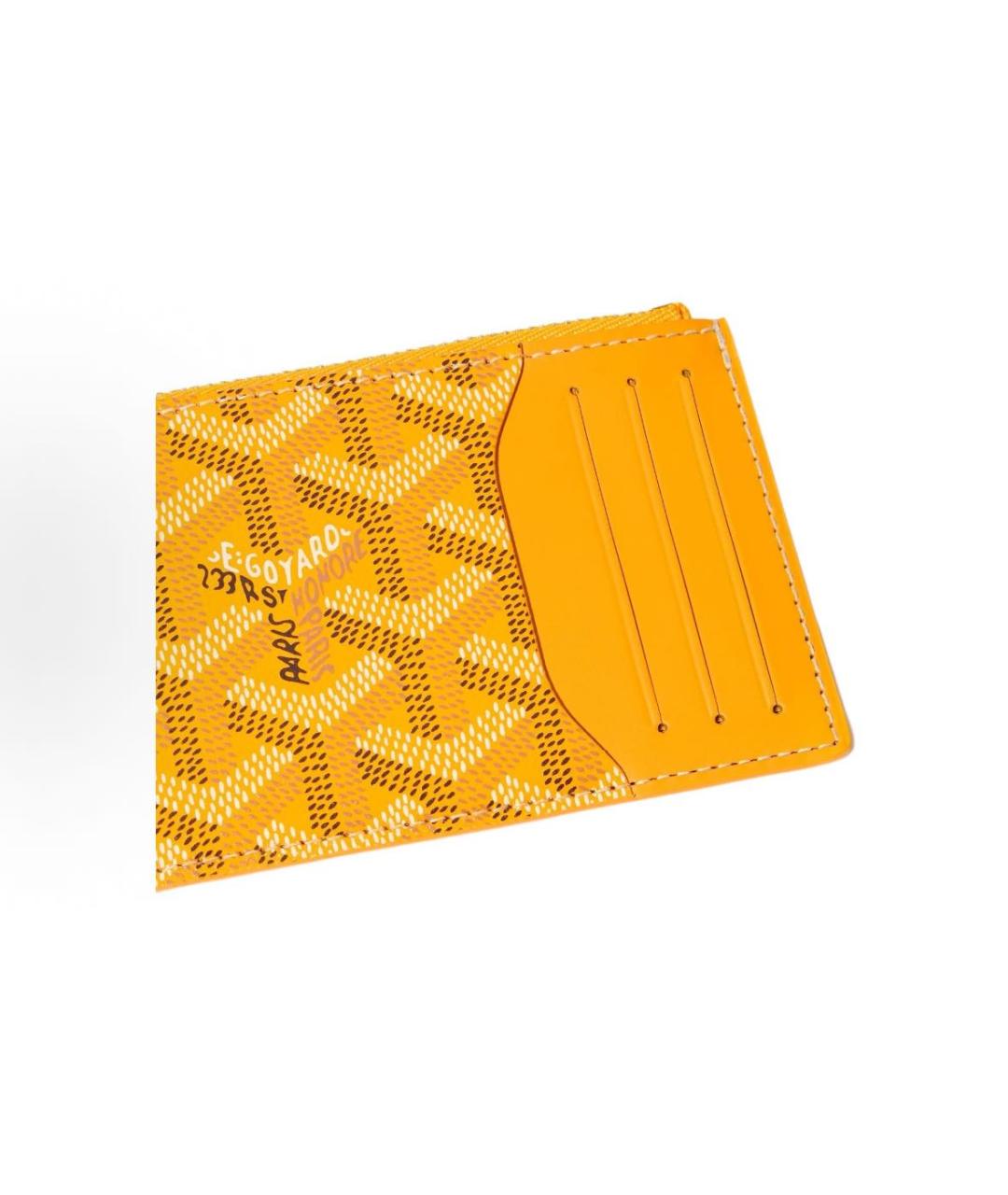 GOYARD Желтый кожаный кардхолдер, фото 3