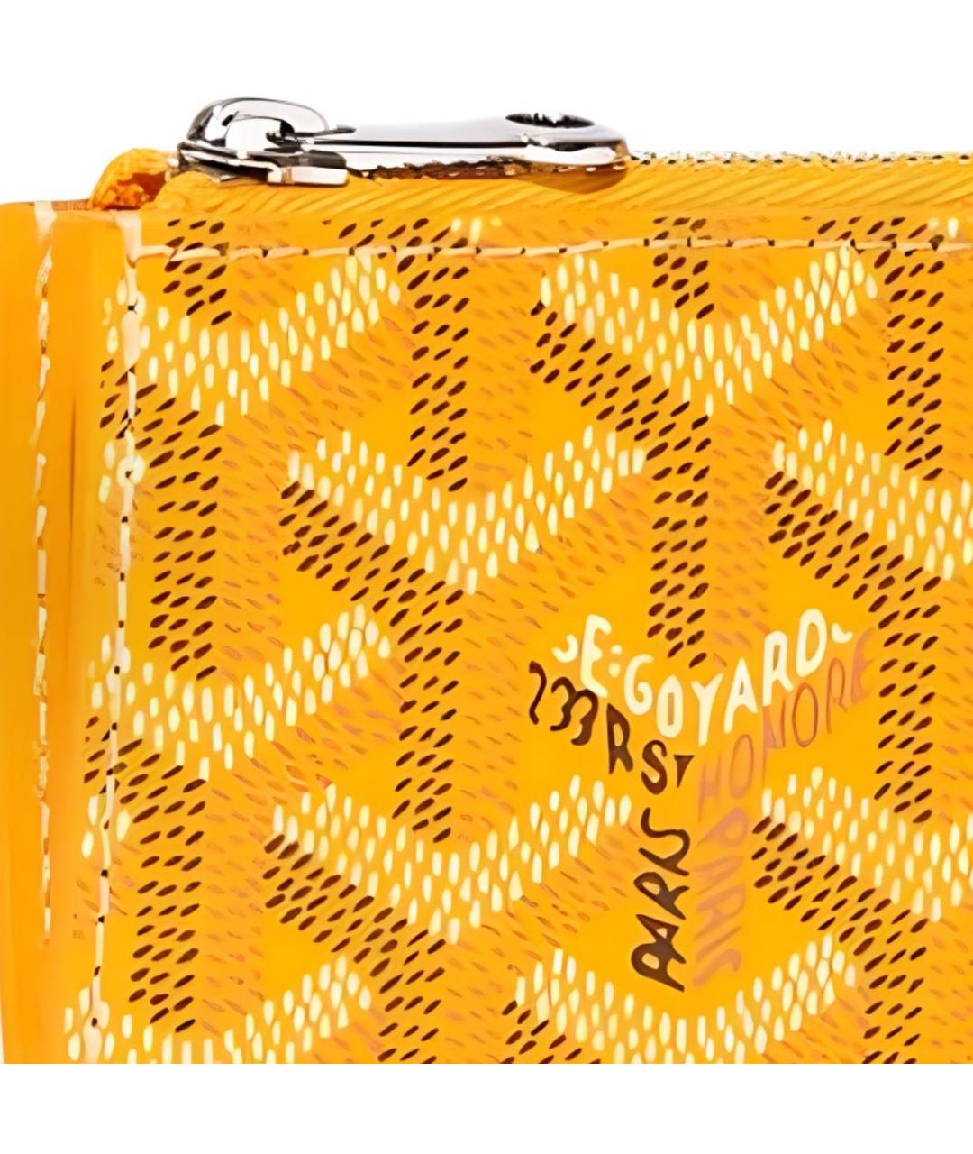 GOYARD Желтый кожаный кардхолдер, фото 4