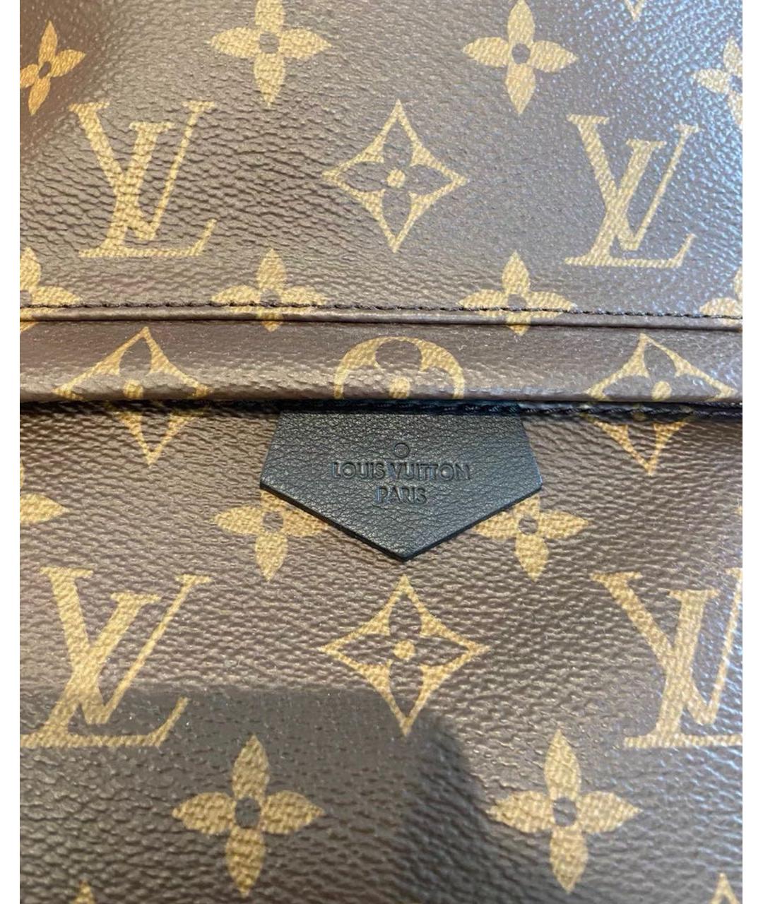 LOUIS VUITTON Коричневый кожаный рюкзак, фото 8
