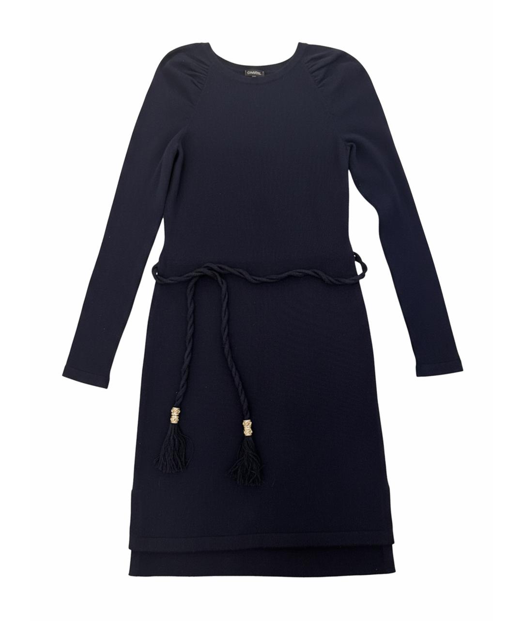 CHANEL Темно-синее кашемировое повседневное платье, фото 1