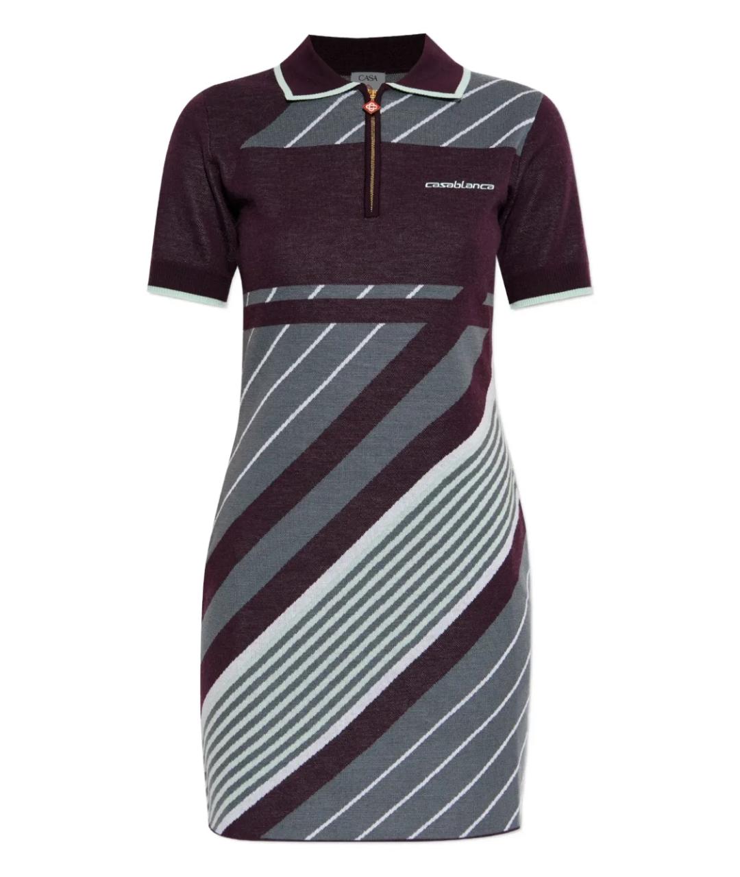 CASABLANCA Фиолетовое шерстяное повседневное платье, фото 1