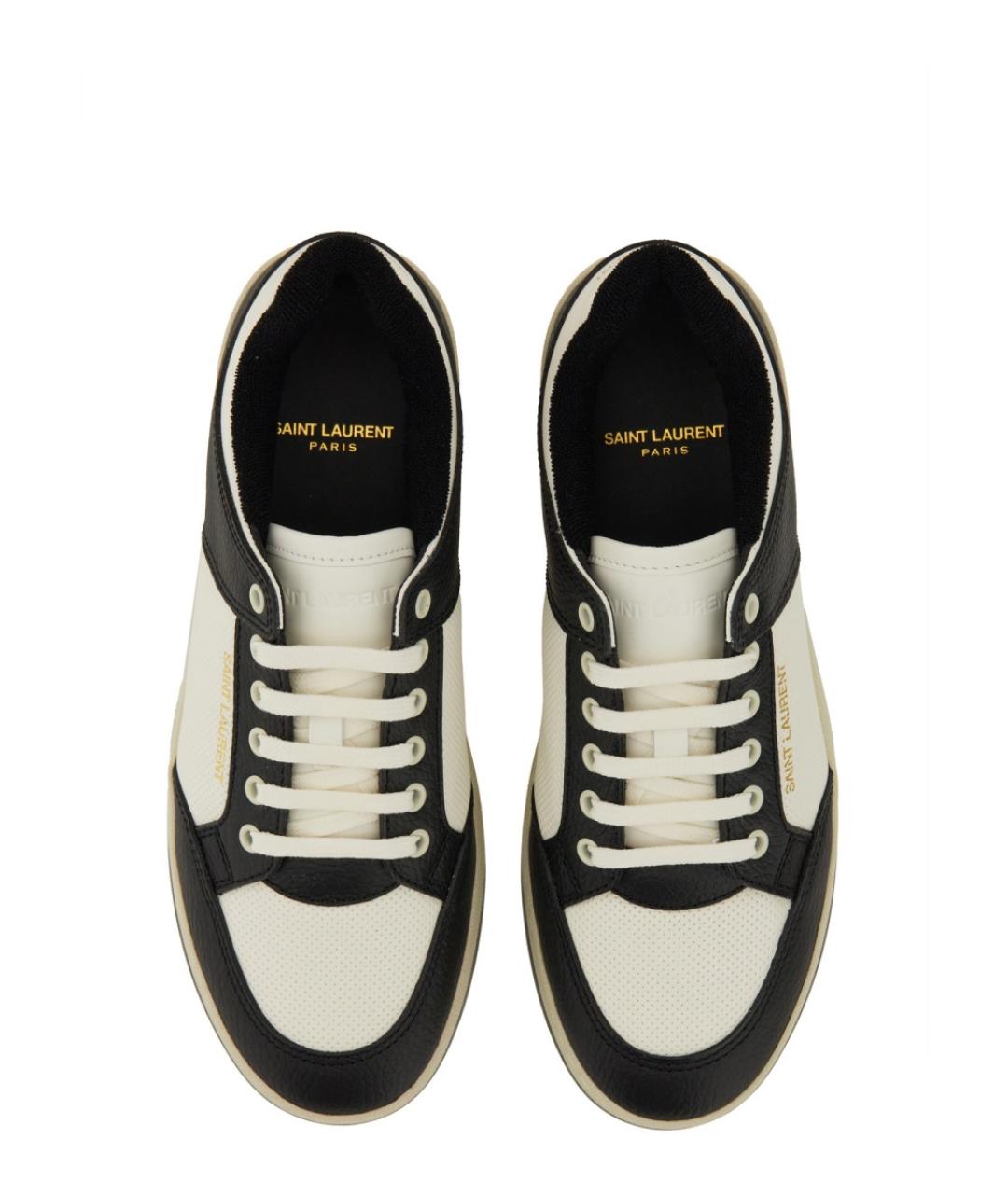SAINT LAURENT Белые кожаные низкие кроссовки / кеды, фото 8