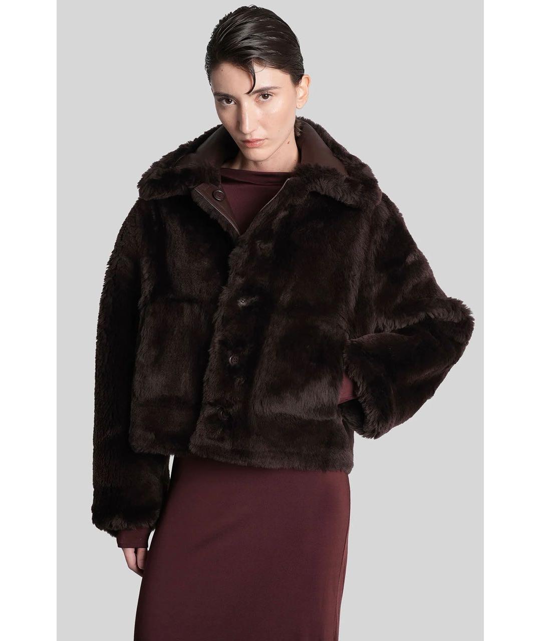 DAVID KOMA Коричневая кожаная дубленка, фото 6