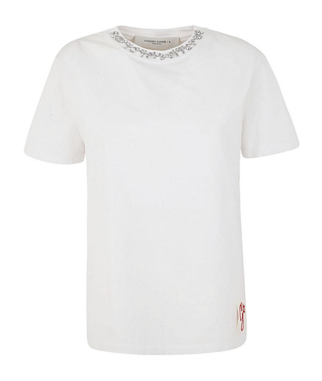 GOLDEN GOOSE DELUXE BRAND Белая хлопковая футболка, фото 1