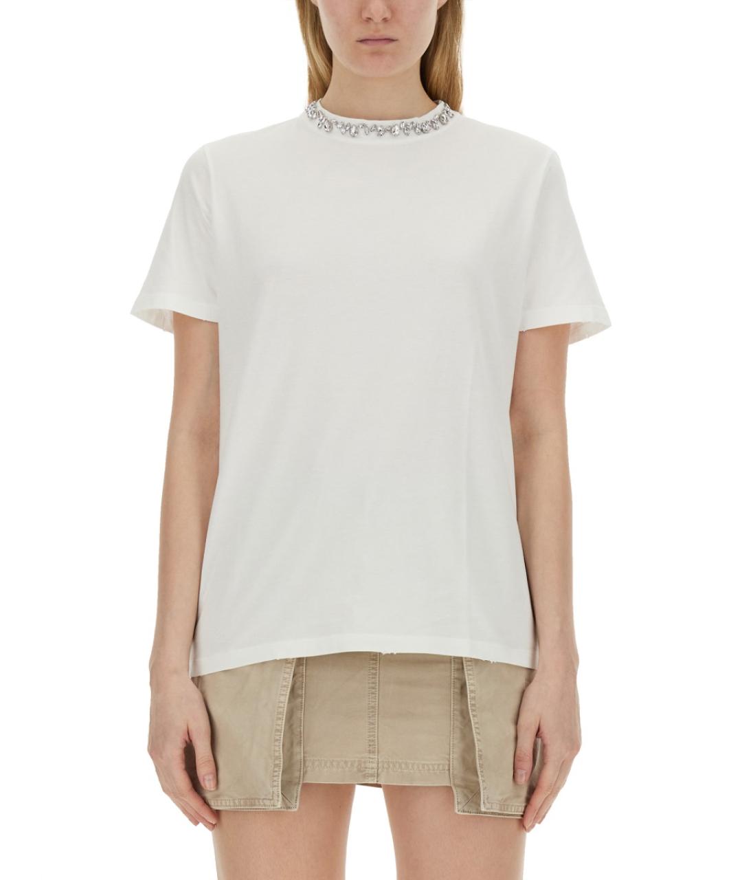 GOLDEN GOOSE DELUXE BRAND Белая хлопковая футболка, фото 3