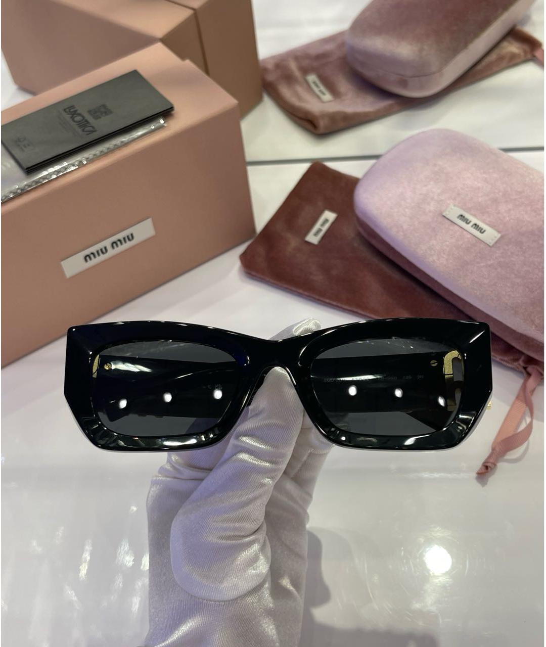 MIU MIU Черные пластиковые солнцезащитные очки, фото 8