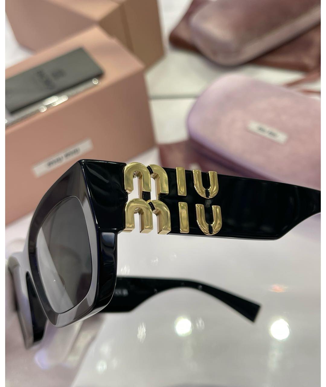 MIU MIU Черные пластиковые солнцезащитные очки, фото 7