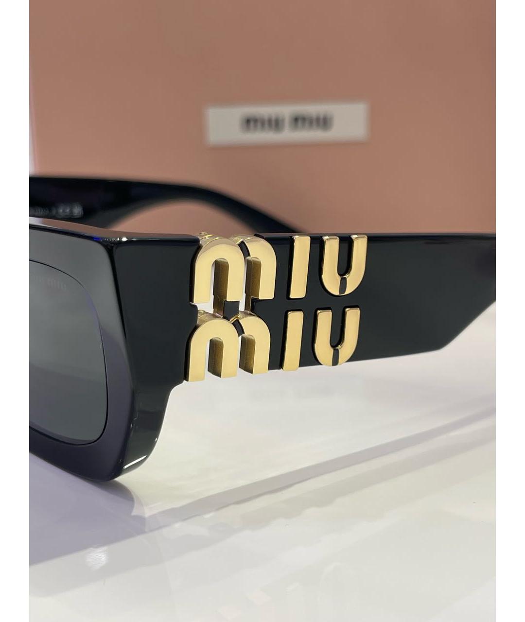 MIU MIU Черные пластиковые солнцезащитные очки, фото 6