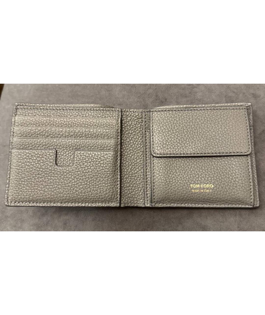 TOM FORD Серый кожаный кошелек, фото 3
