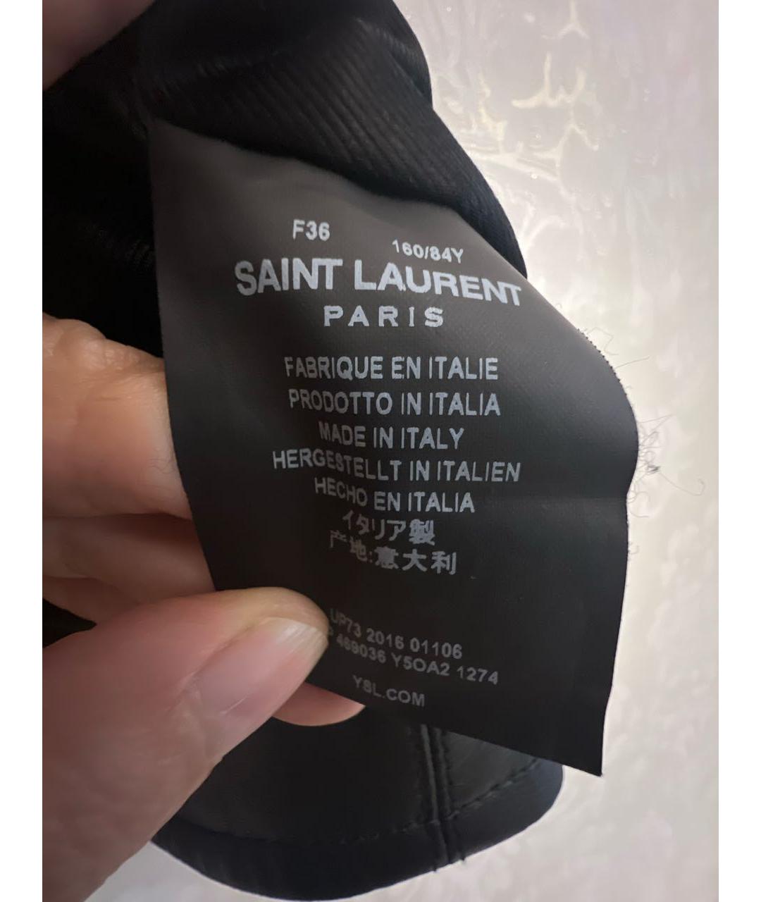 SAINT LAURENT Черная кожаная куртка, фото 4