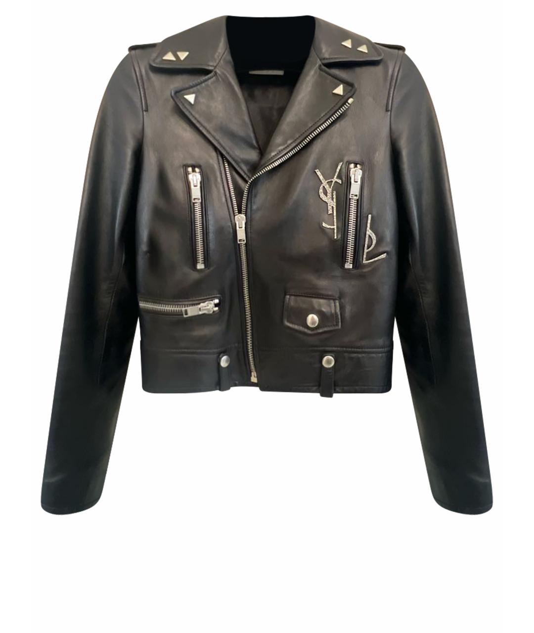 SAINT LAURENT Черная кожаная куртка, фото 7