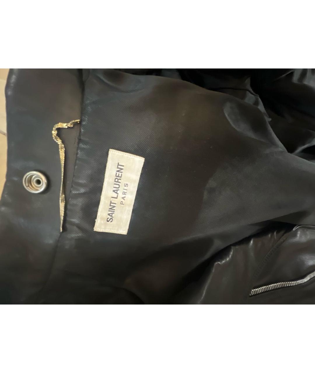 SAINT LAURENT Черная кожаная куртка, фото 5