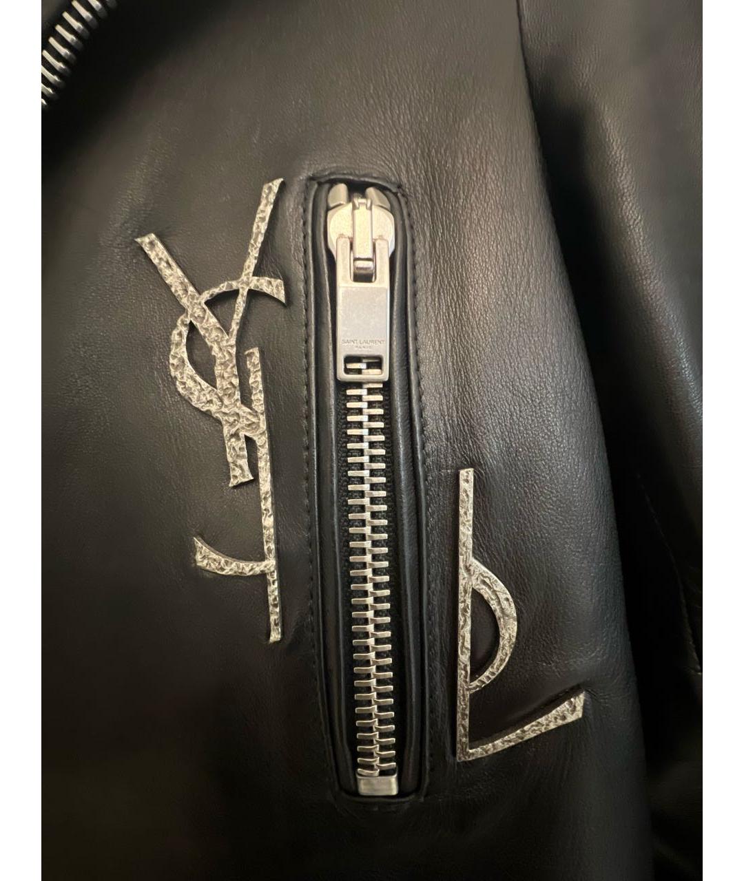 SAINT LAURENT Черная кожаная куртка, фото 3
