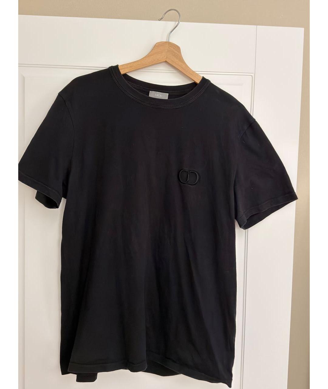 CHRISTIAN DIOR Черная хлопковая футболка, фото 2