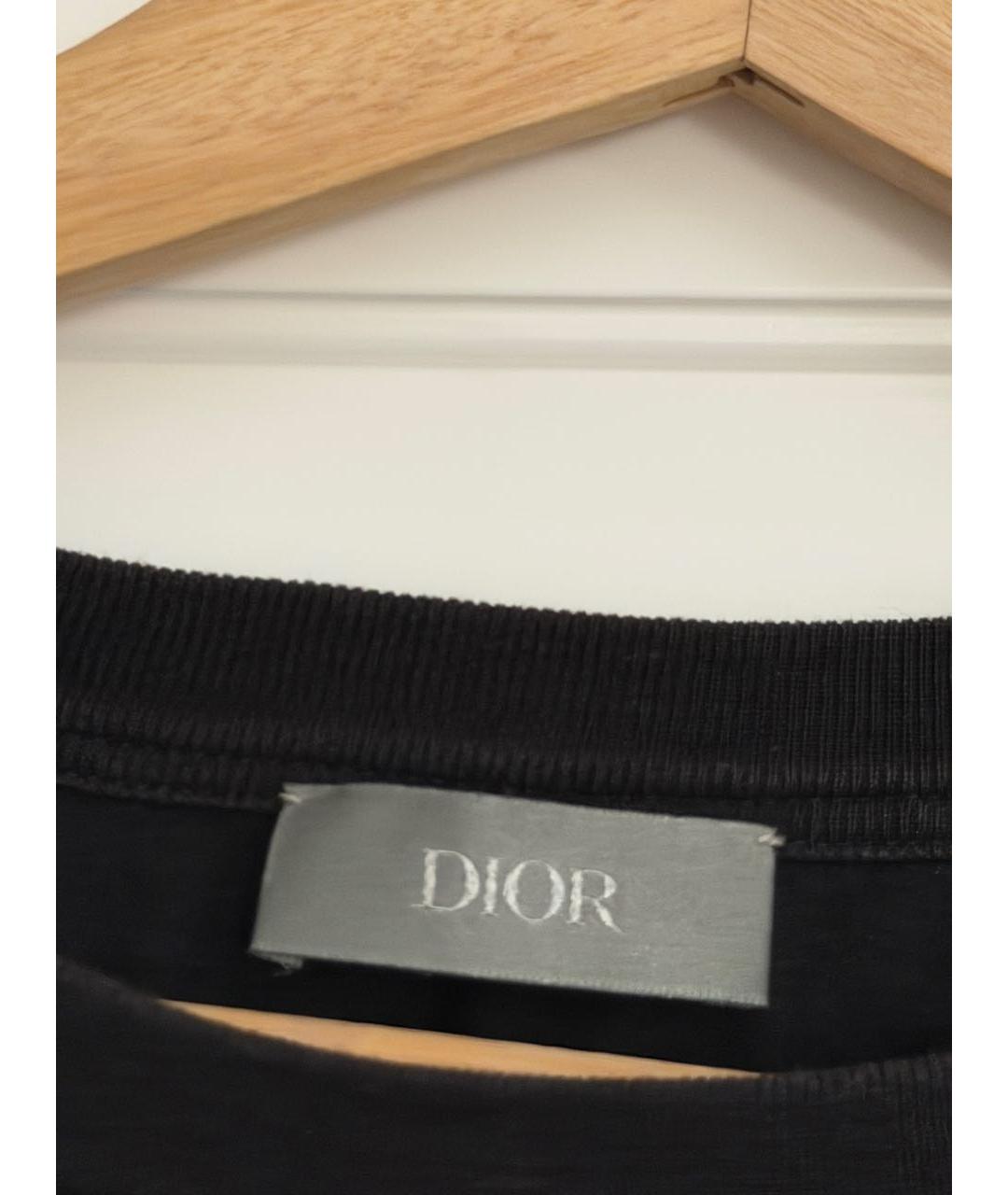 CHRISTIAN DIOR Черная хлопковая футболка, фото 3