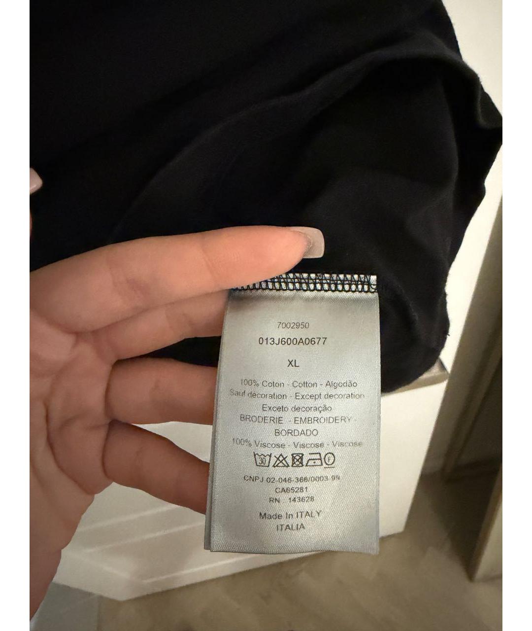 CHRISTIAN DIOR Черная хлопковая футболка, фото 4