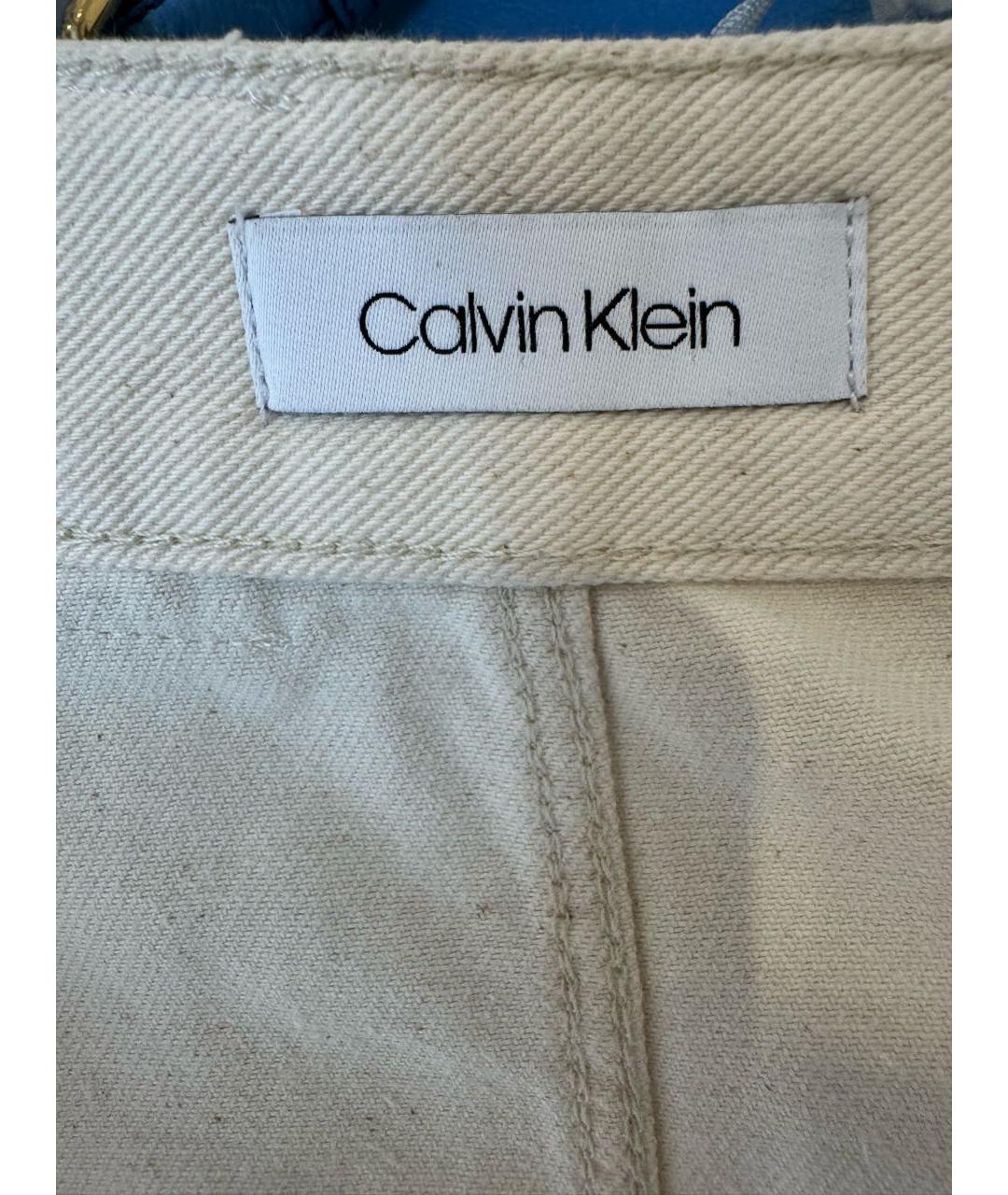 CALVIN KLEIN Бежевая хлопковая юбка миди, фото 5