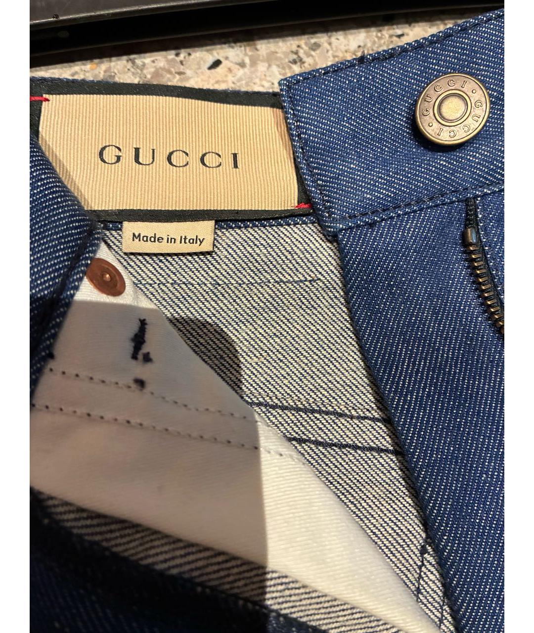 GUCCI Синяя деним юбка миди, фото 3