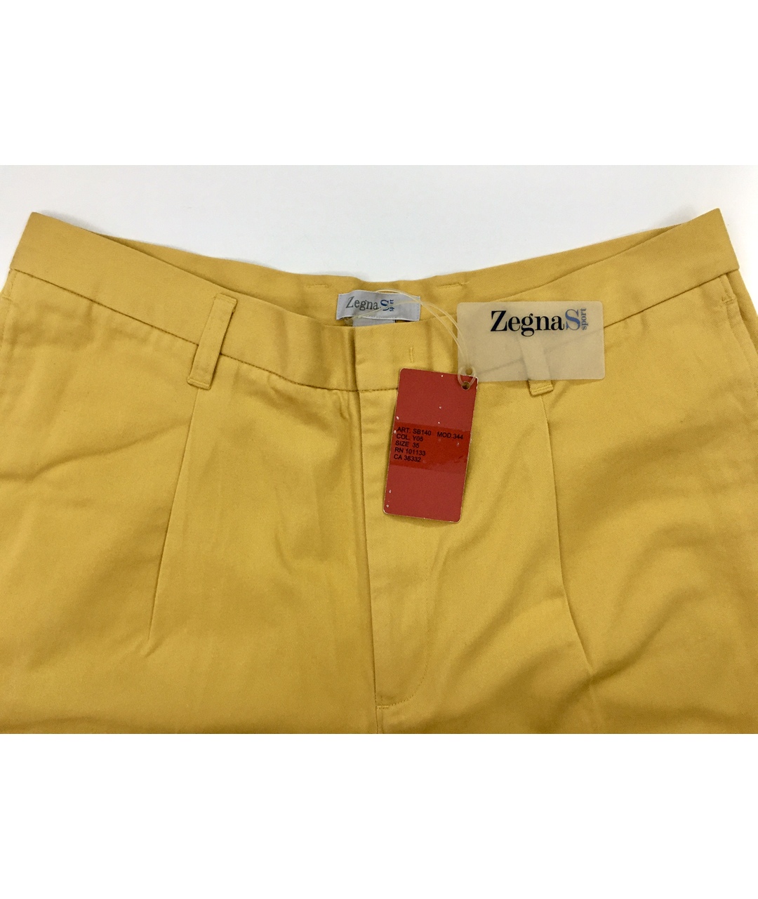 ZEGNA SPORT Желтые хлопковые повседневные брюки, фото 4