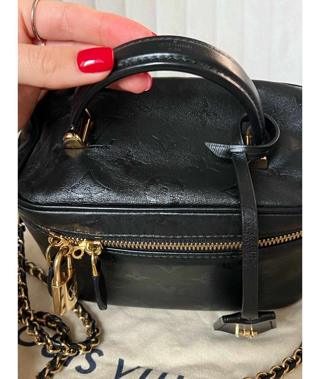 LOUIS VUITTON Черная кожаная сумка через плечо, фото 3