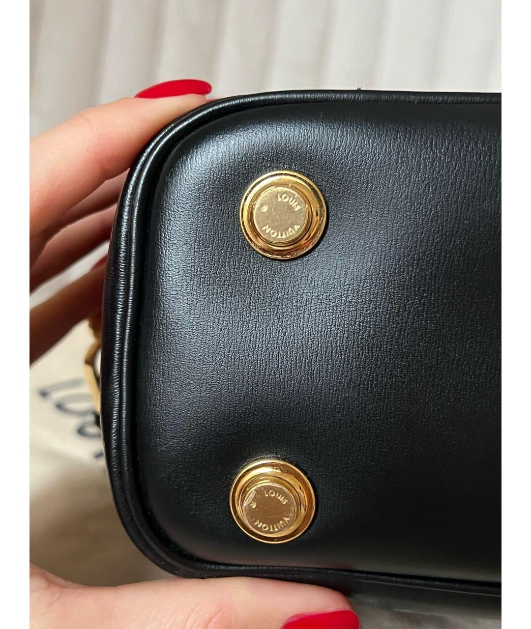 LOUIS VUITTON Черная кожаная сумка через плечо, фото 4