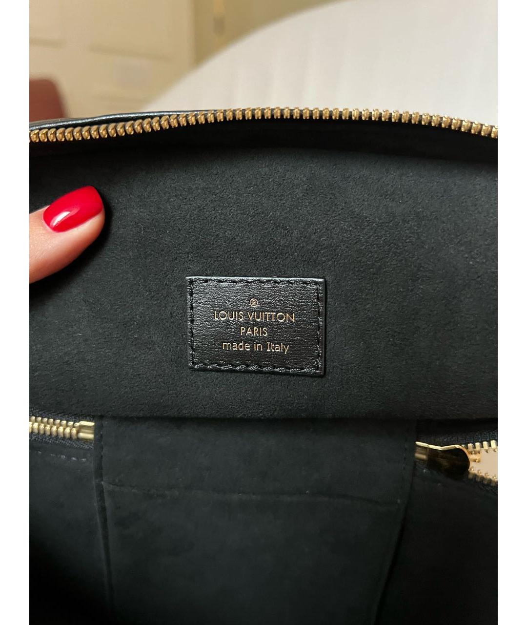 LOUIS VUITTON Черная кожаная сумка через плечо, фото 7