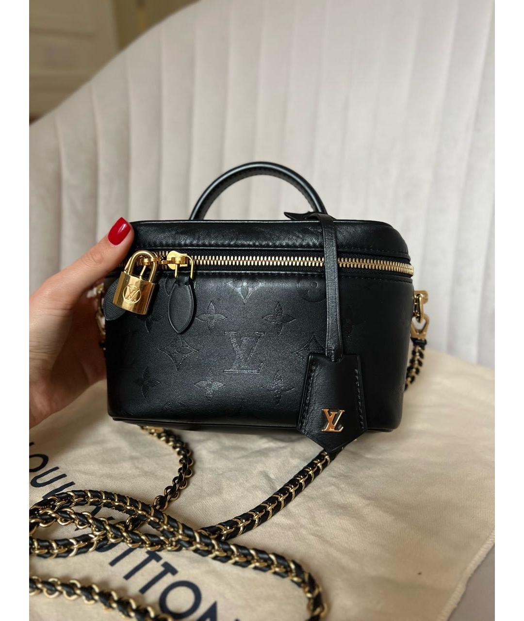 LOUIS VUITTON Черная кожаная сумка через плечо, фото 2