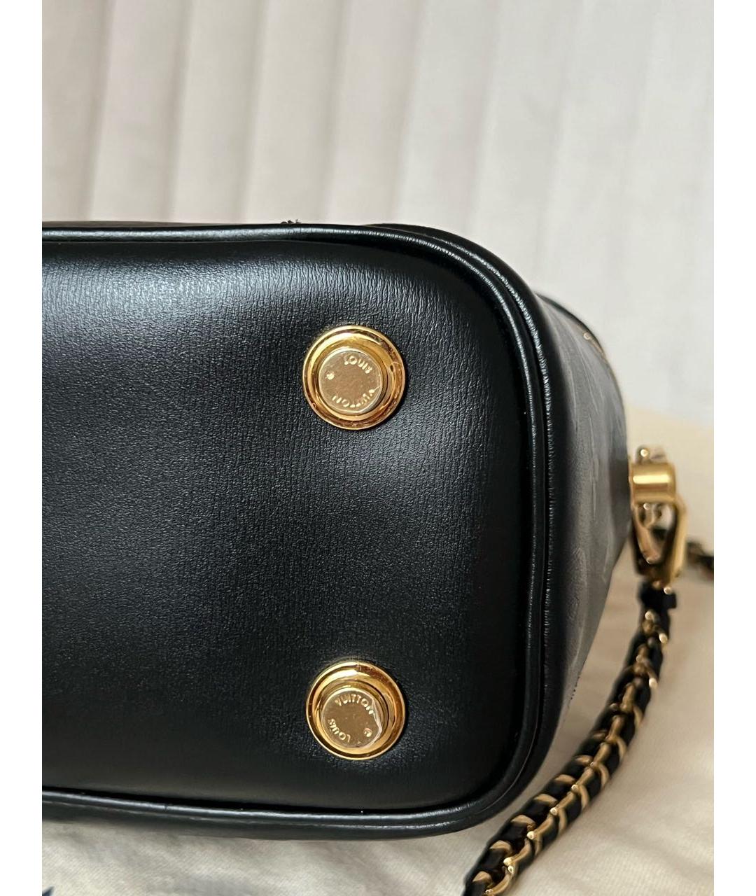 LOUIS VUITTON Черная кожаная сумка через плечо, фото 5
