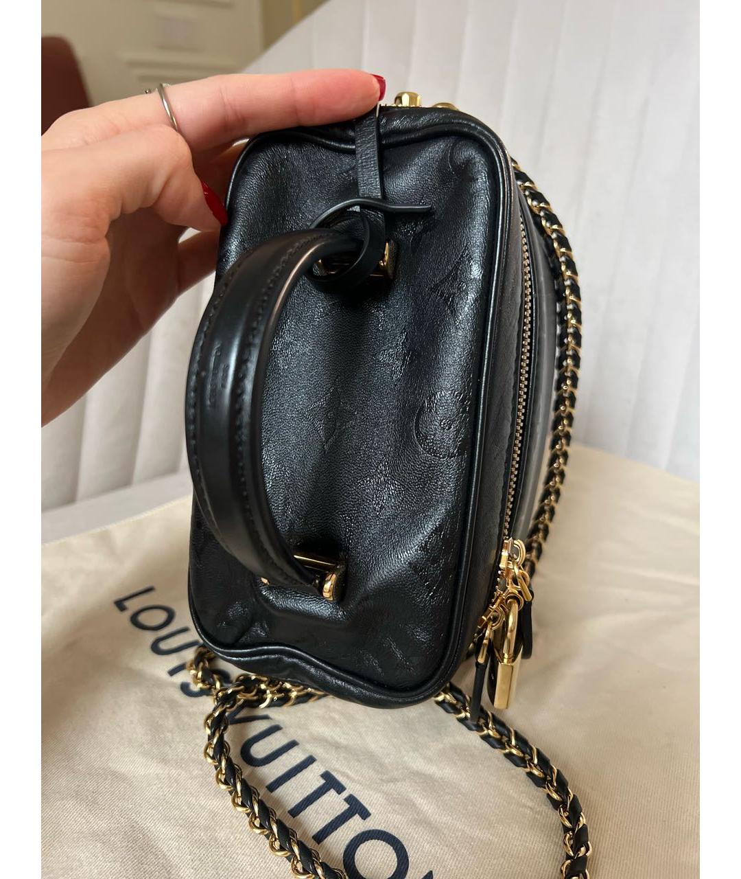 LOUIS VUITTON Черная кожаная сумка через плечо, фото 6