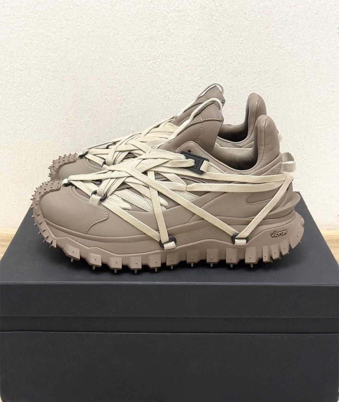 RICK OWENS Бежевые кожаные кроссовки, фото 4